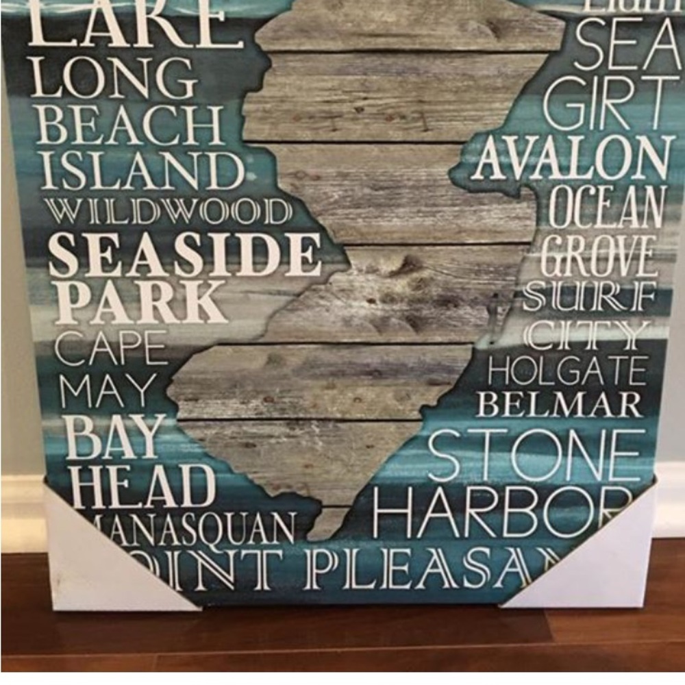 Bed Bath & Beyond Coastal Typography Wall Art - Teal, White, Gray, Brown